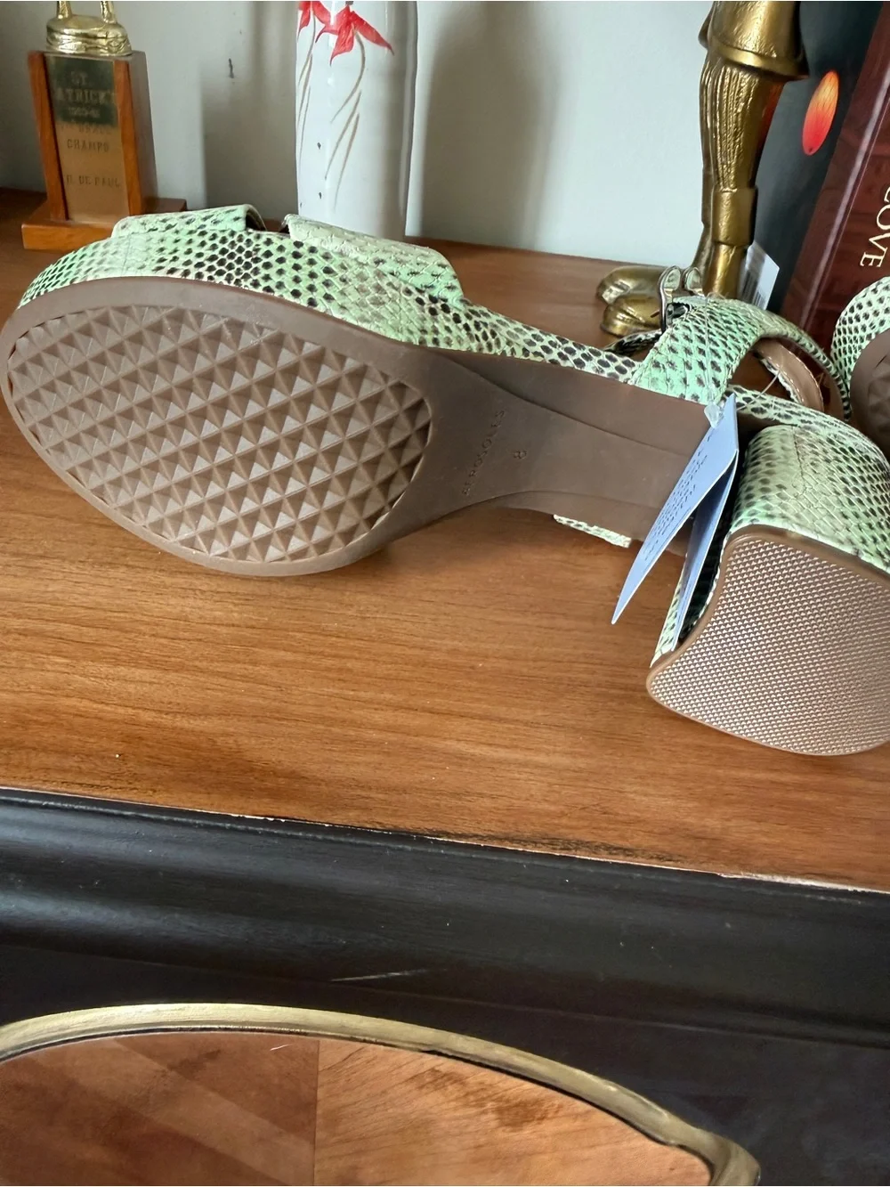 AEROSOLES Cosmos Sandal - Green Snake-Print NWOB
